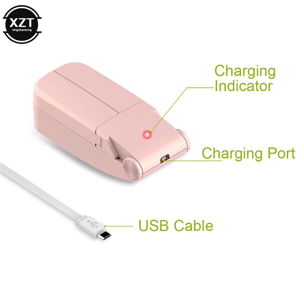 10 PCS USB Mini Fold Fan Electric Portable Double Head Air Cooler Originality Charging Household Electrical Appliances