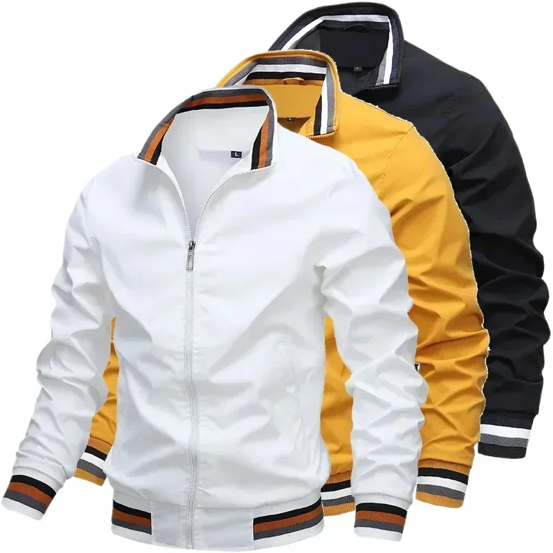 

2025 Autumn Winter Men's Stand Collar Casual Zipper Jackets Outdoor Sports Coat Windbreaker Jacket for Men Waterproof Bomber