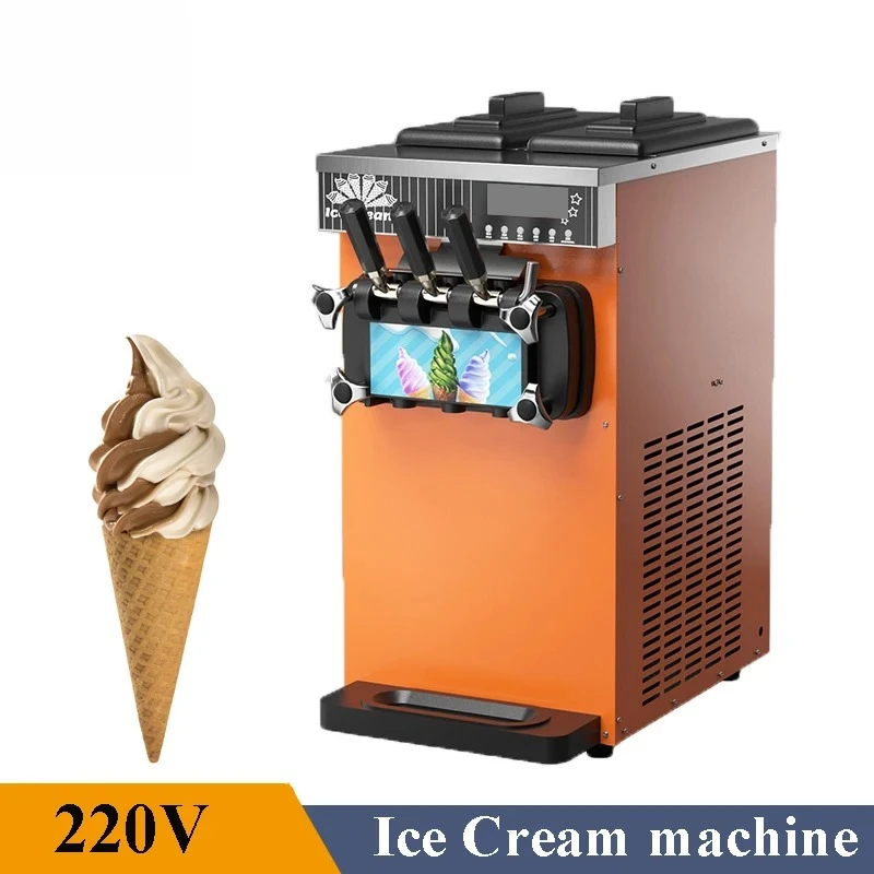 Electric Ice Cream Machine Orange White Purple Stainless Steel Soft Serve Ice Cream Making Machine Sundae Maker