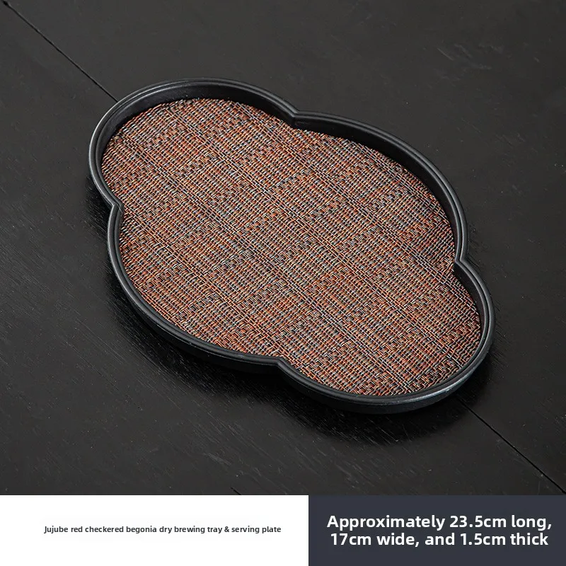 1pc Imitation Bamboo Woven Mat Cup Holder Retro Kung Fu Tea Set Accessory Heat Resistant Coaster For Teapot And Tea Cup Bearing