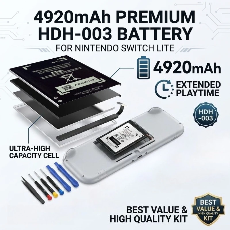 4920mAh HDH003 Replacement Lithium Battery With Disassembly Tools For Nintendo Switch Lite HDH001 HDH-A-BPHAT-C0