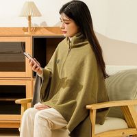 Fashion Wearable USB Electric Heated Blanket Washable 3 Heating Levels Warm Shawl Portable Heating Lap Blanket Winter
