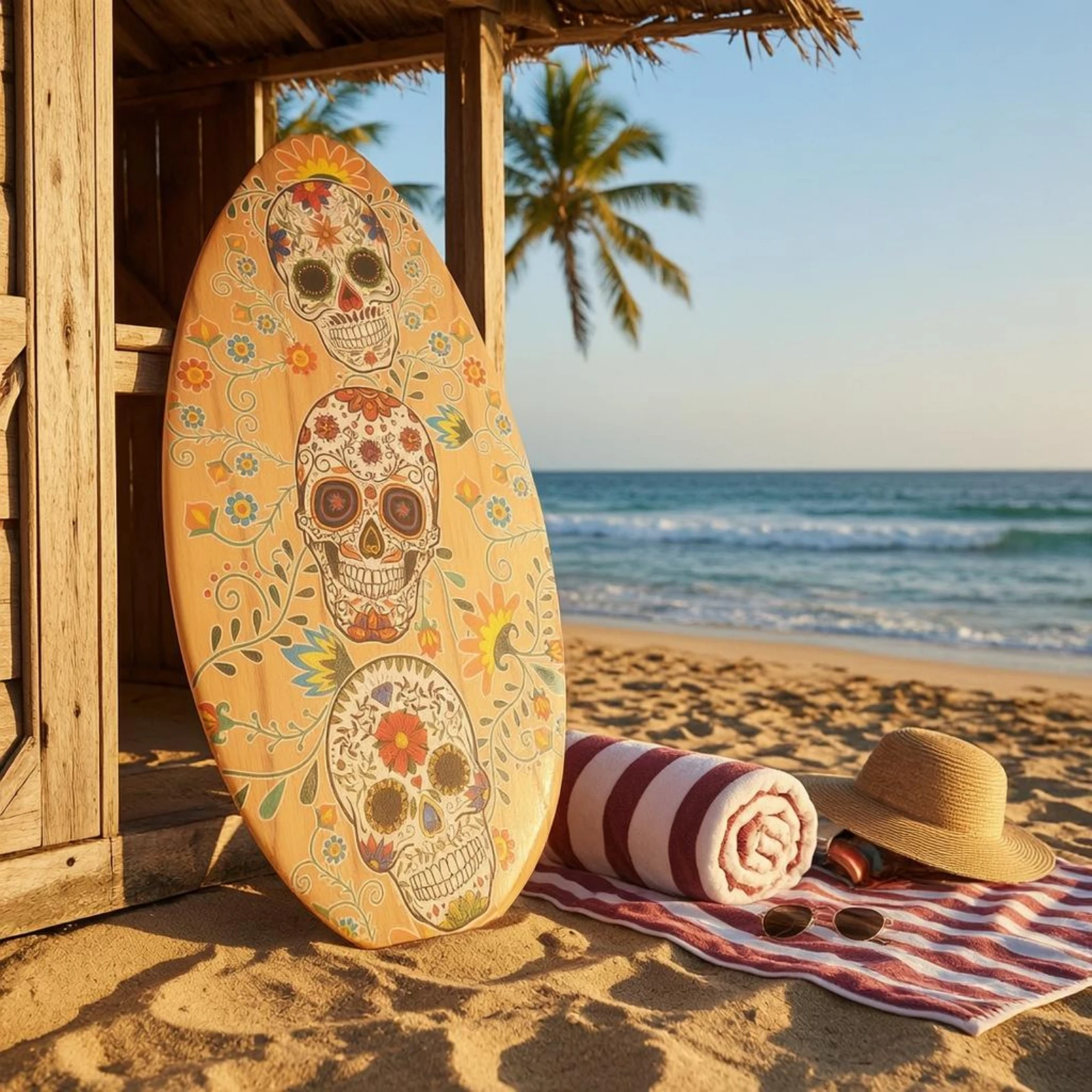 Stand up Paddle Board Colorful Paddle Board Wooden Surfboard Decorative Water Sport Gear Non-Slip Deck