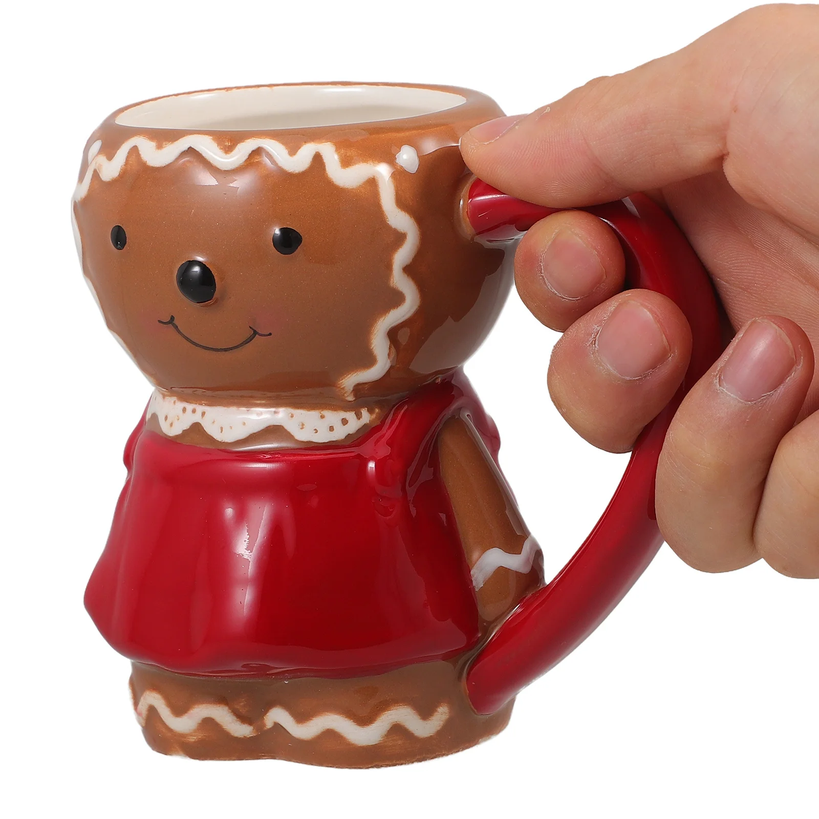

Lovely Gingerbread Ceramic Mug Christmas Coffee Cup for Hot Drinks Microwave Safe Holiday Themed Cup for Family Friends Gift
