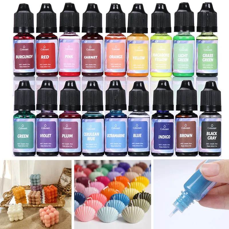 24 Colors Resin Pigment Liquid Colorant DIY Candle Coloring Dye Epoxy Mold Craft Pigment Candle Soap Colorant 10ml