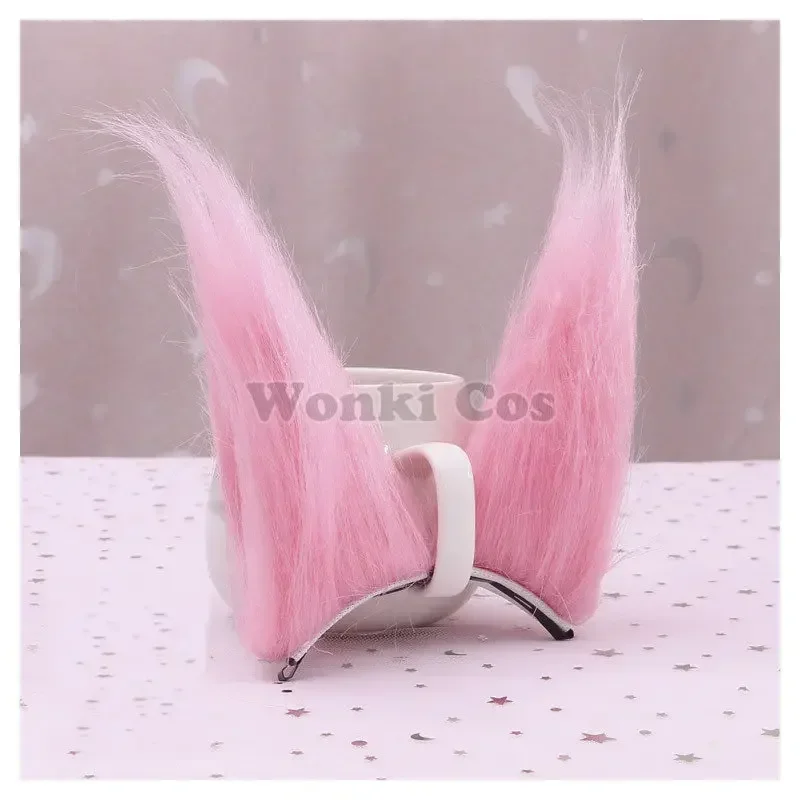 Inazuma yae miko cosplay schwanz ohren flauschige plüsch rosa weiche fuchs schwanz ohren cosplay prop