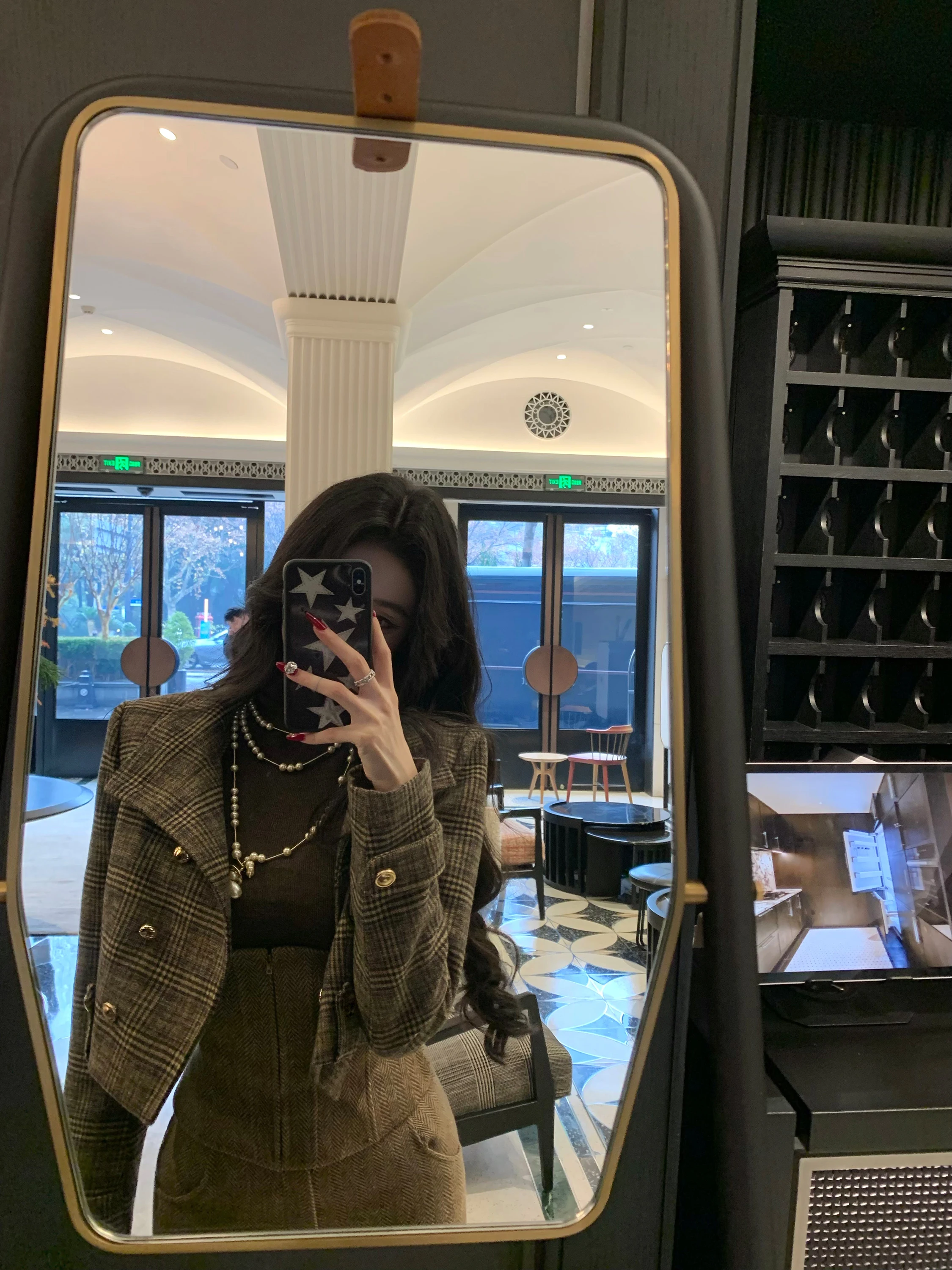 

Женский зимний кардиган из шерсти в клетку с хлопковой подкладкой, в стиле ретро-преппи, модный топ