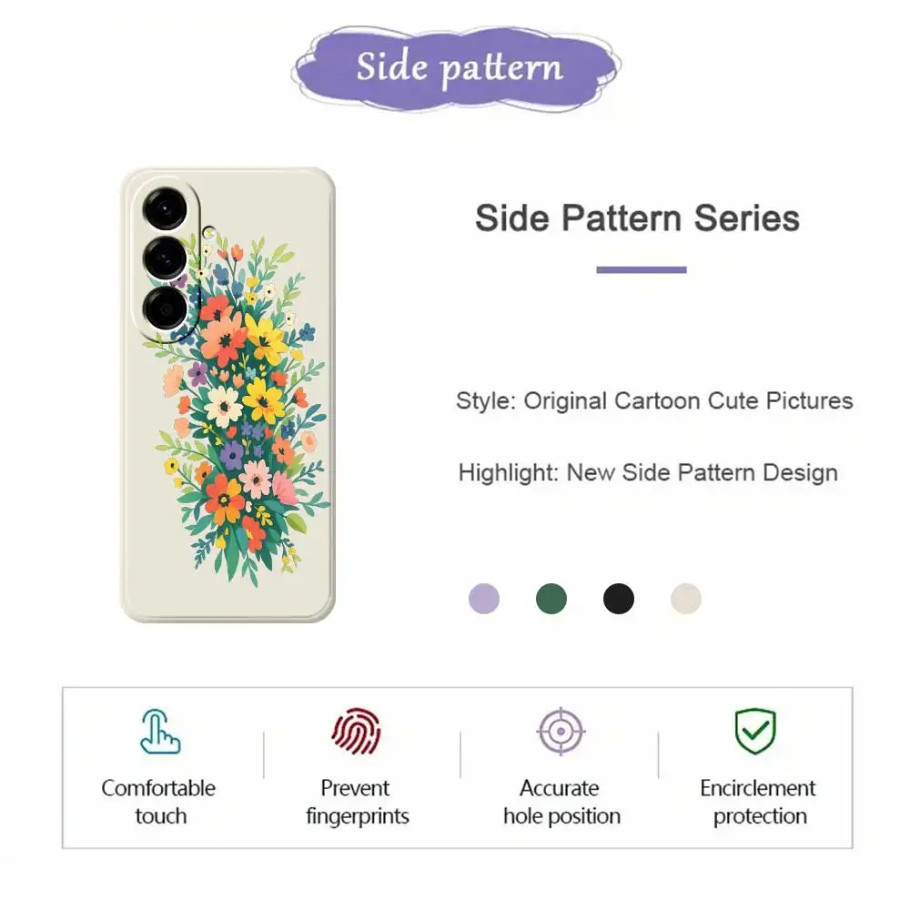 Colorful Flower Phone Cases For Samsung Galaxy S25 S24 S23 S22 S21 S20 Ultra Plus S10Plus S24FE S23FE S22FE S21FE S20FE Cover