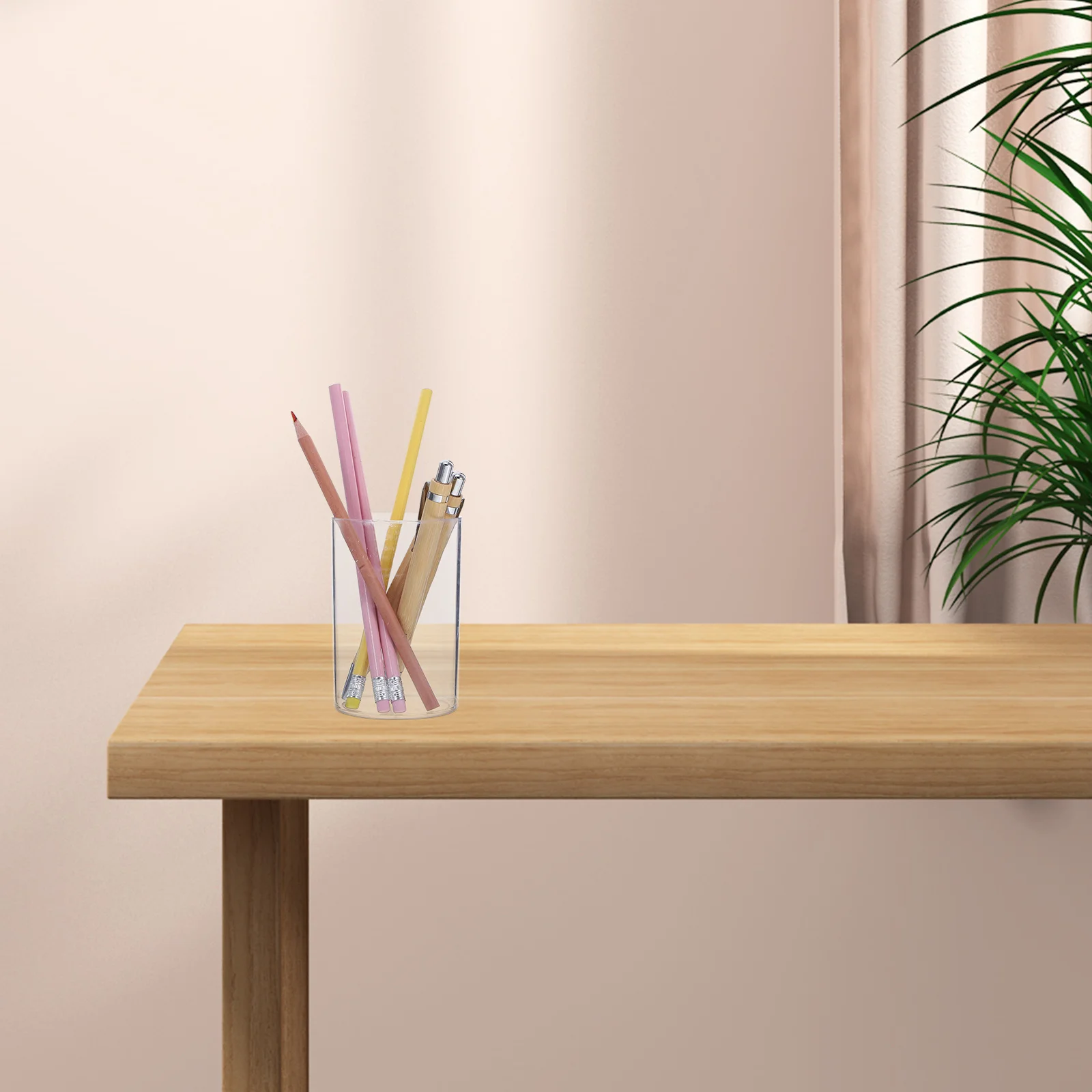 

3Pcs Transparent Acrylic Pen Holder Large Capacity Clear Desktop Organizer Makeup Brush Storage Stationery Holder