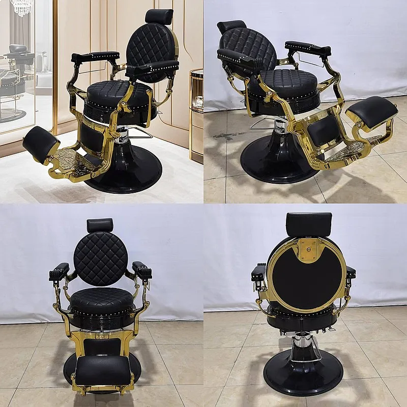 Vintage Barber Chair Heavy Duty Hydraulic Reclining Shaving Salon Stool for Men