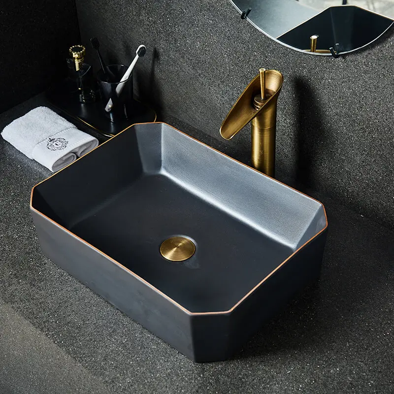 

Europe Style Handmade Countertop Basin Bathroom Sink Ceramic wash basin porcelain bathroom sink porcelain Lotus pattern