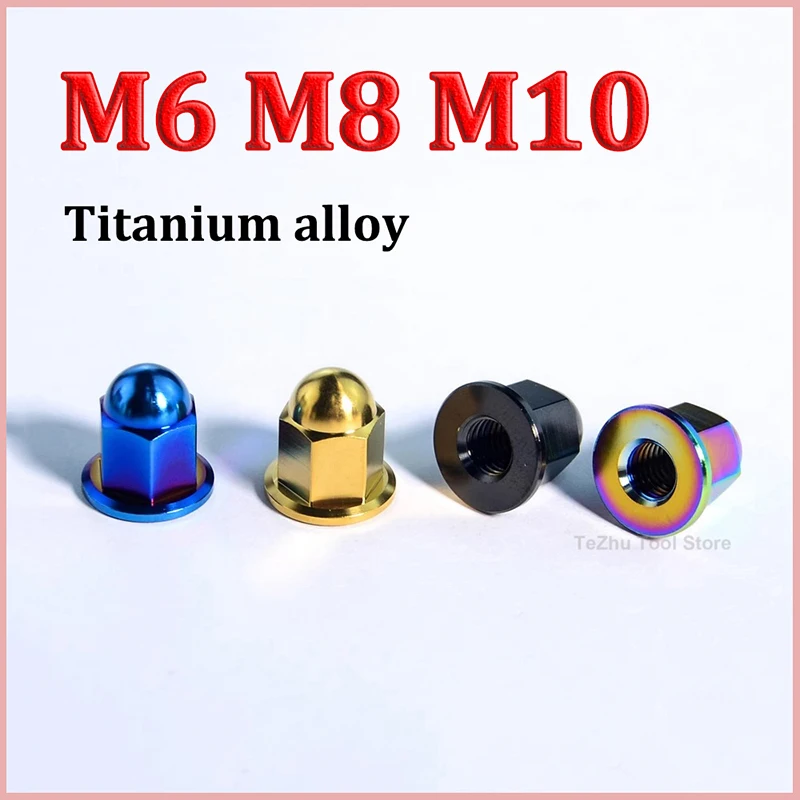 

1pc Titanium Acorn Nut M6 M8 M10 Dome Head Flange Nuts for Bicycle Motorcycle Car