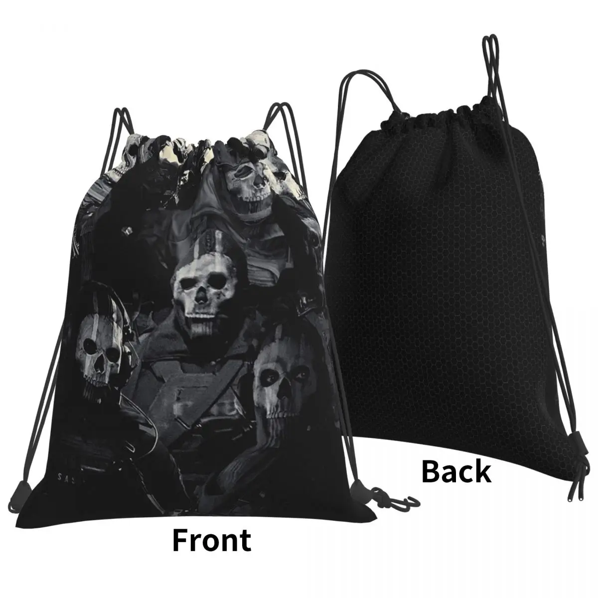 Simon Ghost Riley Backpacks Fashion Drawstring Bags Sundries Bag Book Bags for Travel Students