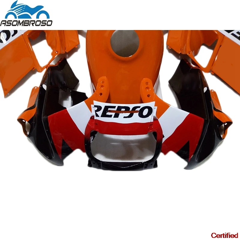 Premium Fairing Kit For HONDA CBR600 F2 1991 1992 1993 1994 Repsol CBR600 91 92 93 94 Red Black Orange fairings set AS56