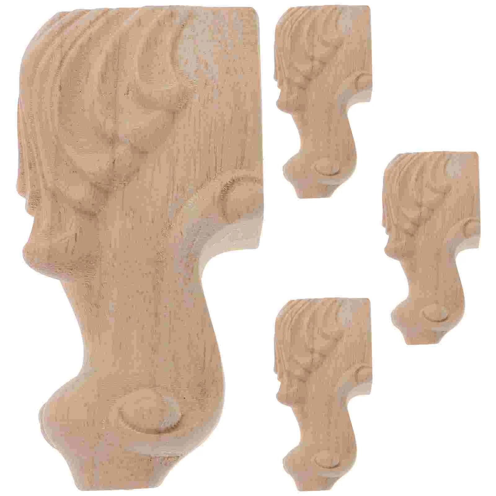 

Carved Table Legs 8 Inch Furniture Wood Cabinet Replacement End Carving Appliques for Side Sofa