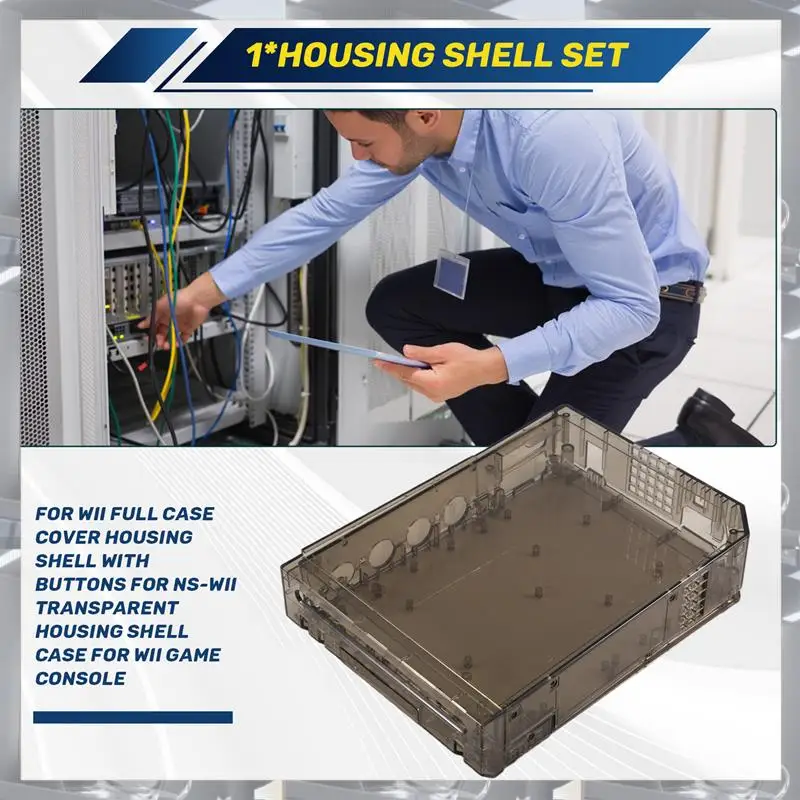 Hot Selling-For Wii Full Case Cover Housing Shell With Buttons For NS-Wii Transparent Housing Shell Case For Wii Game Console,Fo