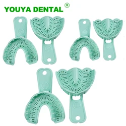 6pcs/set Dental Implant Tray Impression Trays Plastic Teeth Holders Plaster Mold Tray Dentist Dentistry Laboratory Materials New