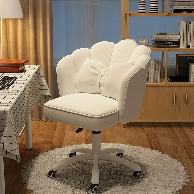 Office Chair Cute Petal Desk Chair, Modern Fabric Home Butterfly Chair Height Adjustable Chair Makeup Chair Computer Chair