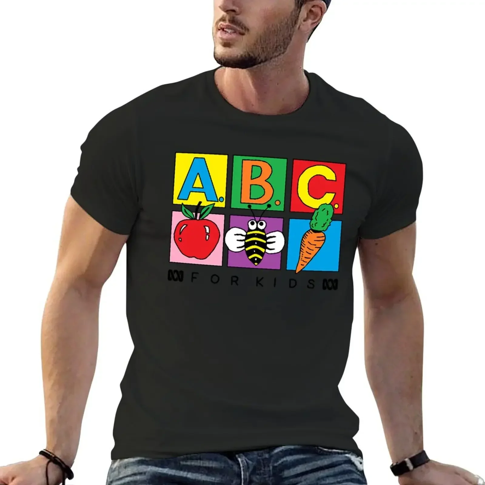 

ABC for KidsLogo T-Shirt customizeds summer tops plain white t shirts men