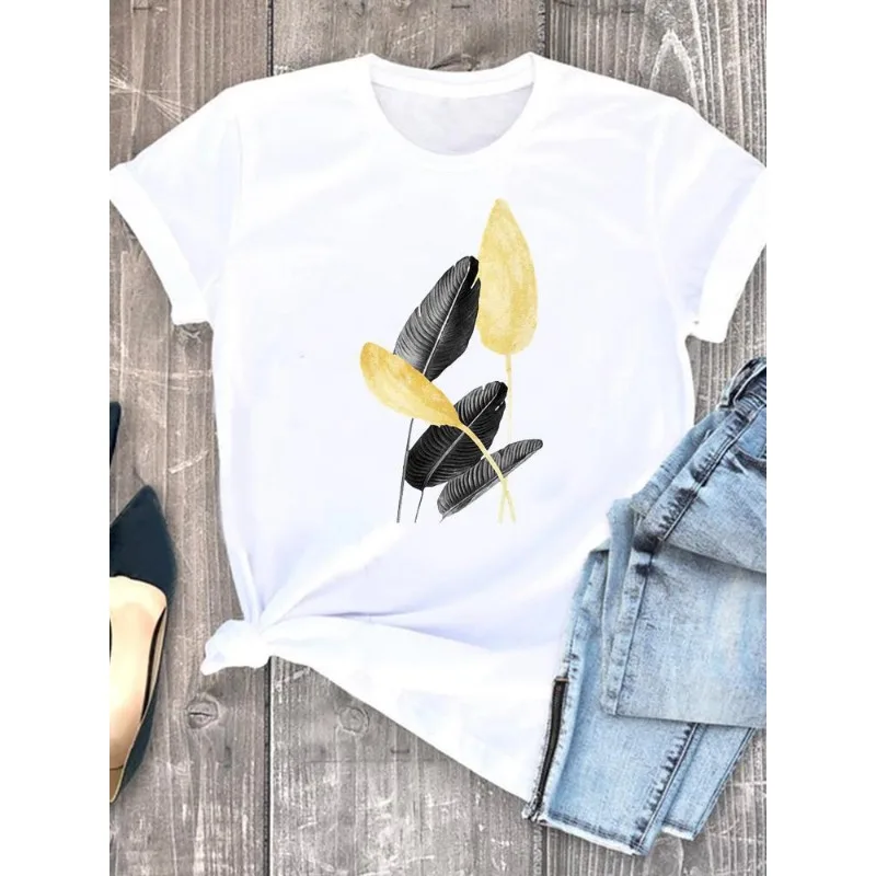 Garment Top Cute Simple Aerial Bird Print Short Sleeve T-shirt Vintage Clothes  Harajuku  Women Clothes  Oversized T Shirt