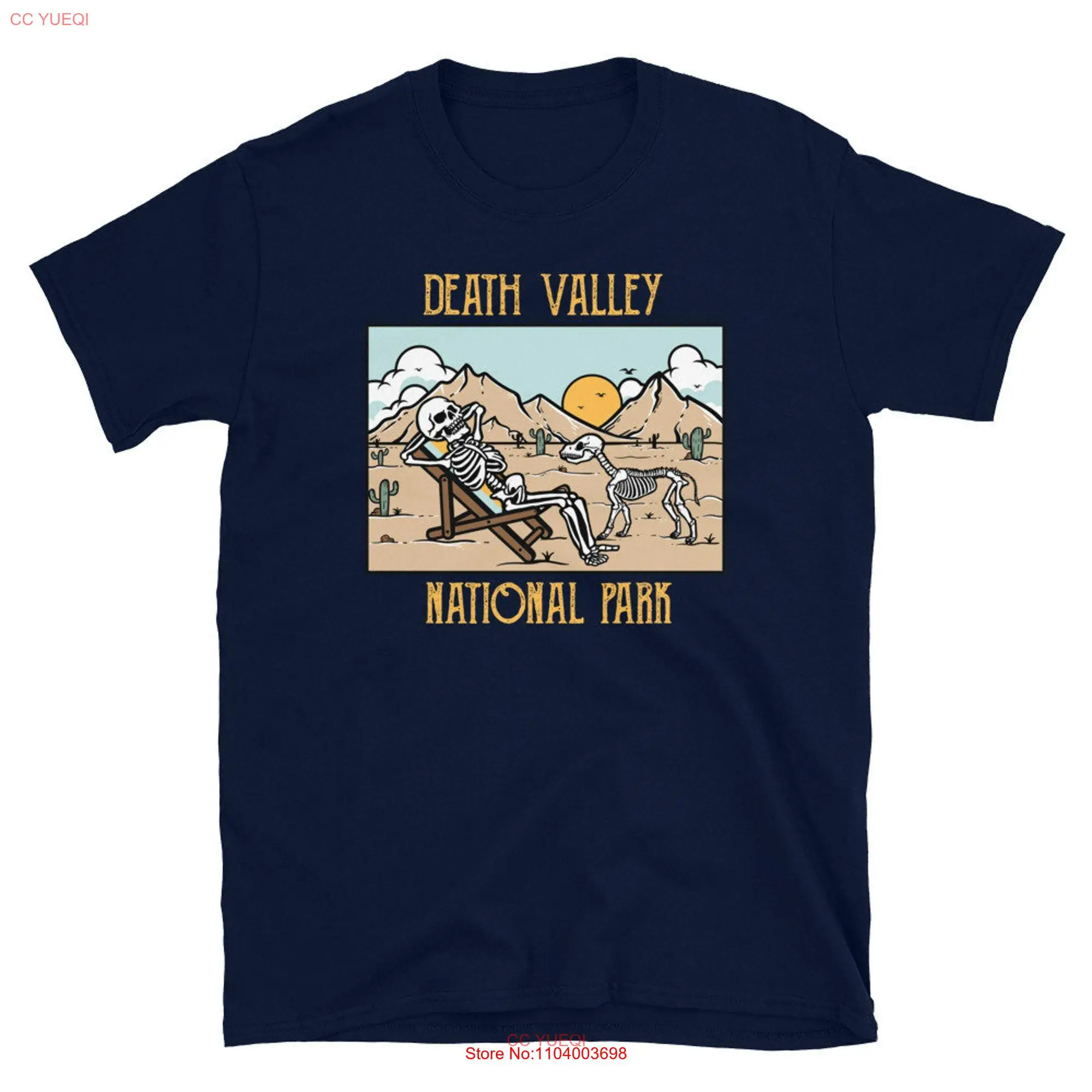 Death Valley National Park Mojave Desert California Skeleton  T Shirt long or short sleeves