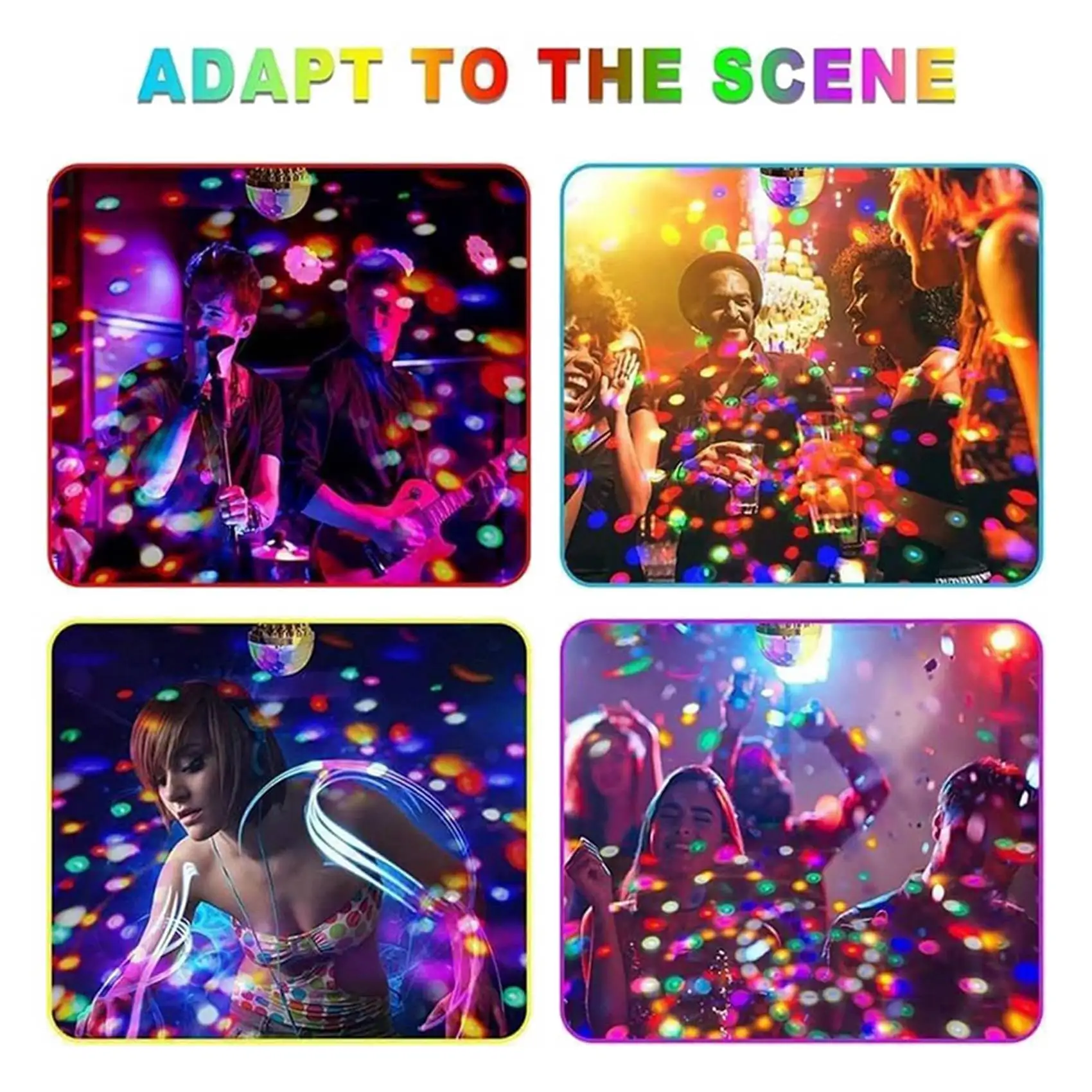 

【FLASH DEAL】4X Disco Light For Christmas Colorful Rotating Disco Light With Sockets E27 Rotating Disco Light Plug In