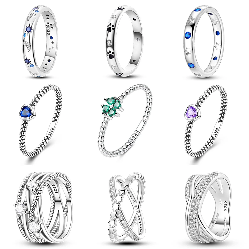 

New Original 925 Sterling Silver Sparkling Zircon Vintage Dewdrop Heart-Shaped Ring For Women Fit Wedding Party Jewelry Gift ﻿