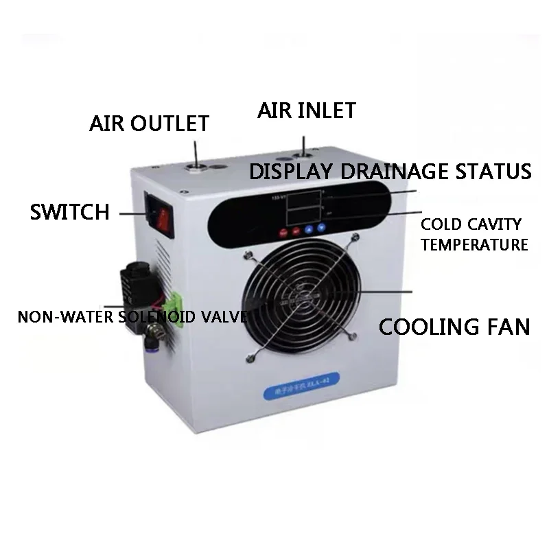 مجفف الغاز المبرد ضاغط الهواء تجفيف الهواء المضغوط إزالة المياه الترشيح التصريف التلقائي مجفف بارد صغير #5