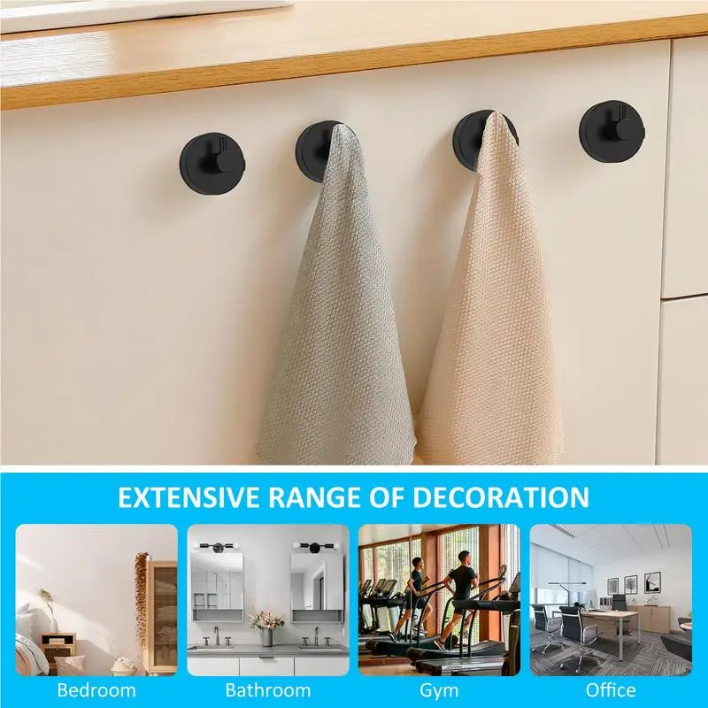 Strong Vacuum Bathroom Suction Cup Stainless Steel Hooks  Reusable Bathroom Shower Hooks Removable Towel Rack For Sponge Loofah