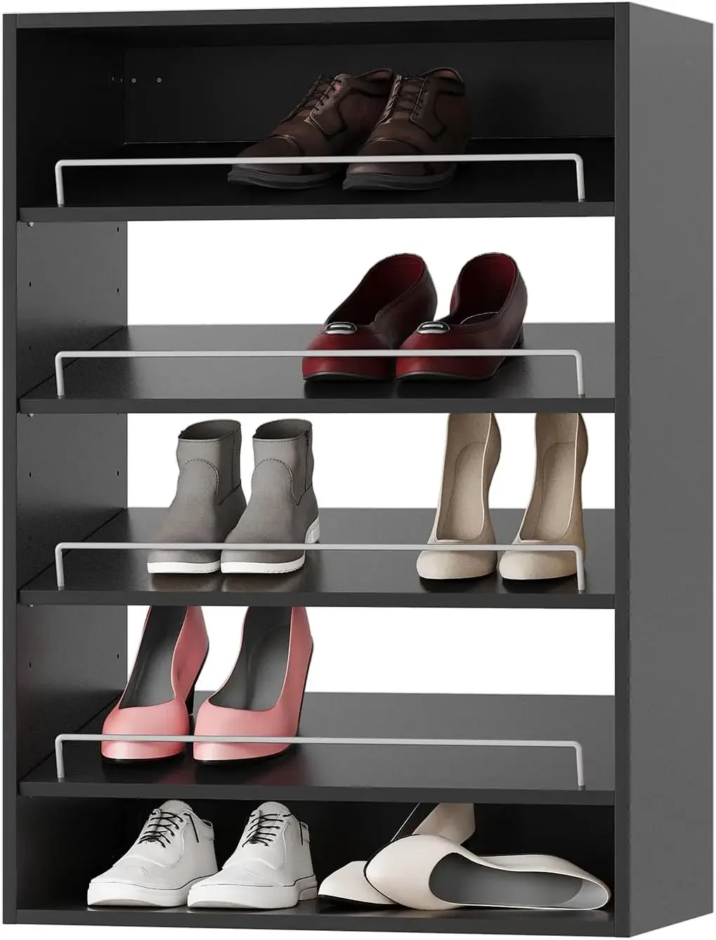 Shoe Shelf Short Tower Closet Unit, Modular Closet System, Wood Closet System Organizer with Storage for Walk in Closets