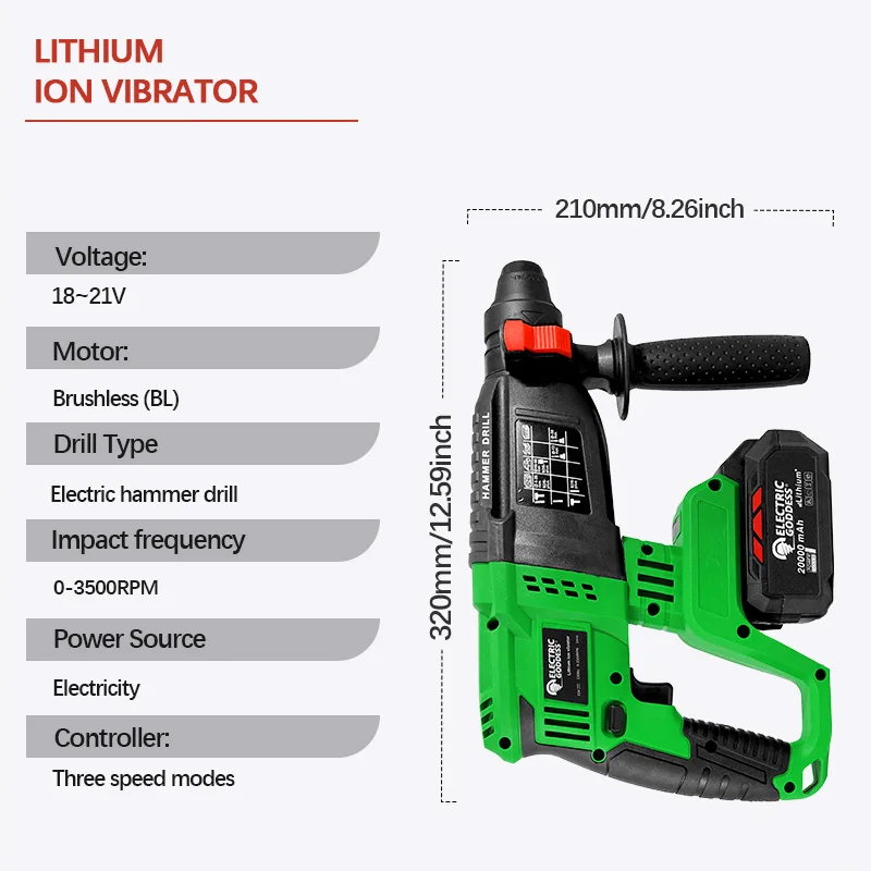 Electric Goddess Brushless Hammer Drill High Power and Powerful Cordless Hammer Rechargeable Multi functional Electric Tools Set