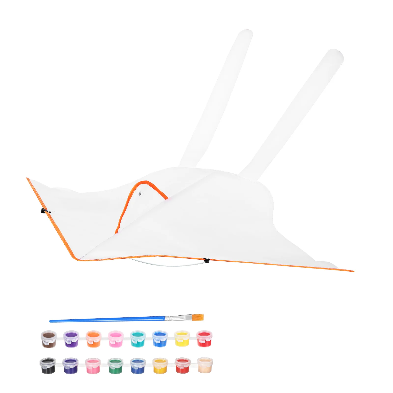 1Set Ongeverfde Kite DIY Kit Inclusief Acryl Kwast voor Kinderen Creatieve Kleuren Craft Outdoor Flying Kite Art Making