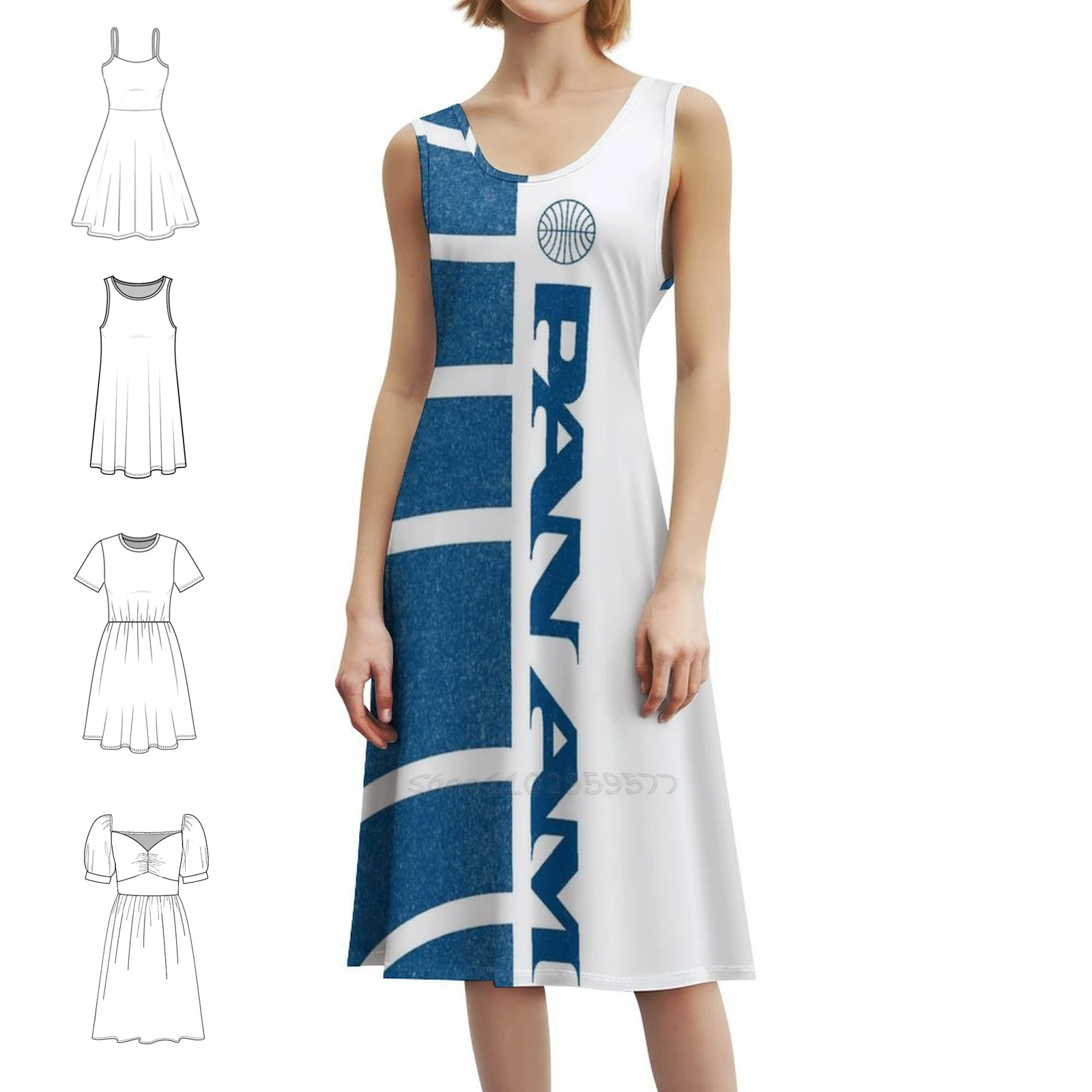 

Классическое мини-платье Pan Am с рваным логотипом в консервативном стиле для женщин, трапециевидное свободное повседневное дневное платье Panam Pan American