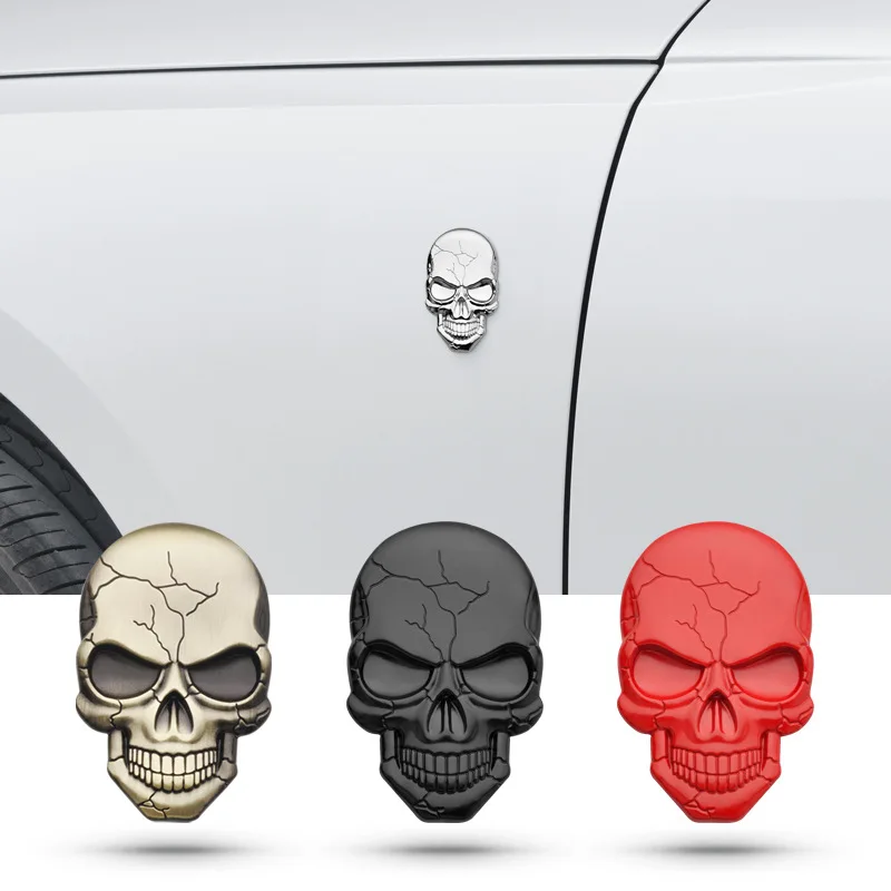 3D Metal Demon Knight Skull Car Badge Sticker Scratch Cover Decal Emblem