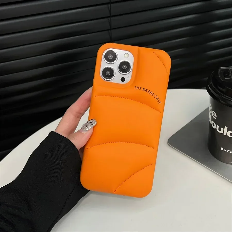 Orange The Bread Case for iPhone 15 14 13 12  Pro Max Plus The Puffer Case Down Jacket Phone Cover Case