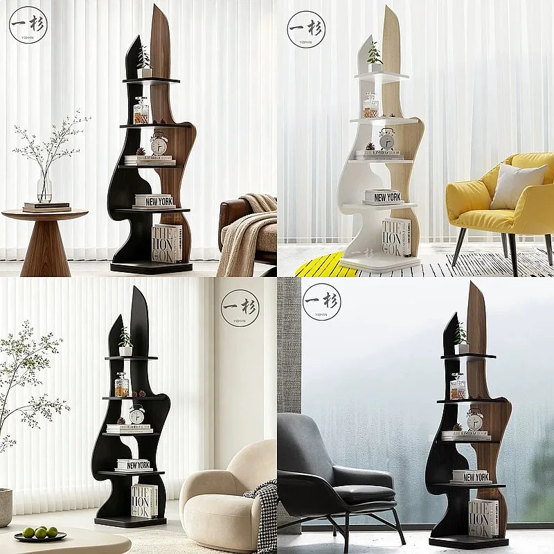 Modern Floor Standing Bookshelf Irregular Creative Shelf Multilayer Storage Rack for Living Room Office
