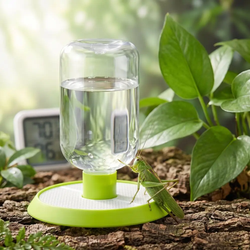 Clear Bottle Reservoir Insect Water Dispenser Round Base Detachable Habitat Insect Water Feeder Perforated Base Easy To Clean