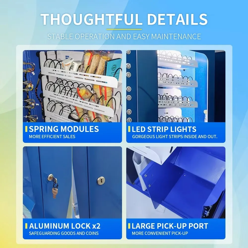 Custom Logo Steel Wall Mounted Self-Service Ultra-Thin Beverage Vending Machine with SDK for Foods Drinks Factory Direct