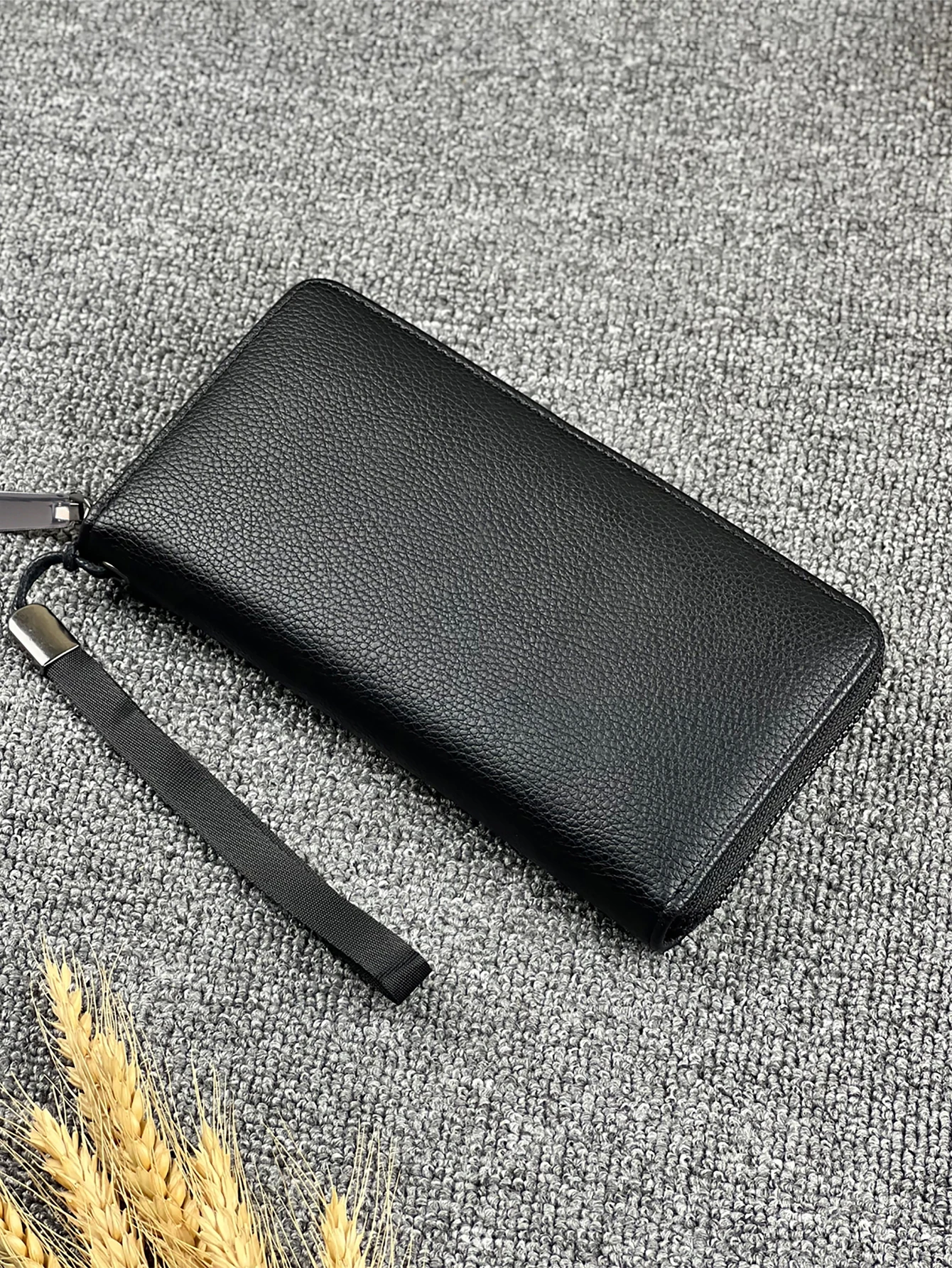Lange Geldbörse mit Reißverschluss im Business-Stil mit mehreren Kartenfächern, Organizer-Clutch mit großem Fassungsvermögen