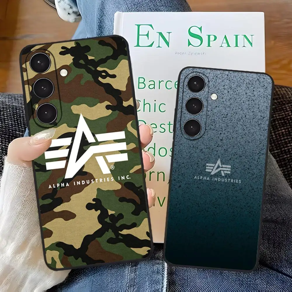 Capa de Silicone A-Alpha Industries para Samsung S26 S25 Edge S24 S23 S22 Ultra Plus Fe A57 A37 A17 A56 5G