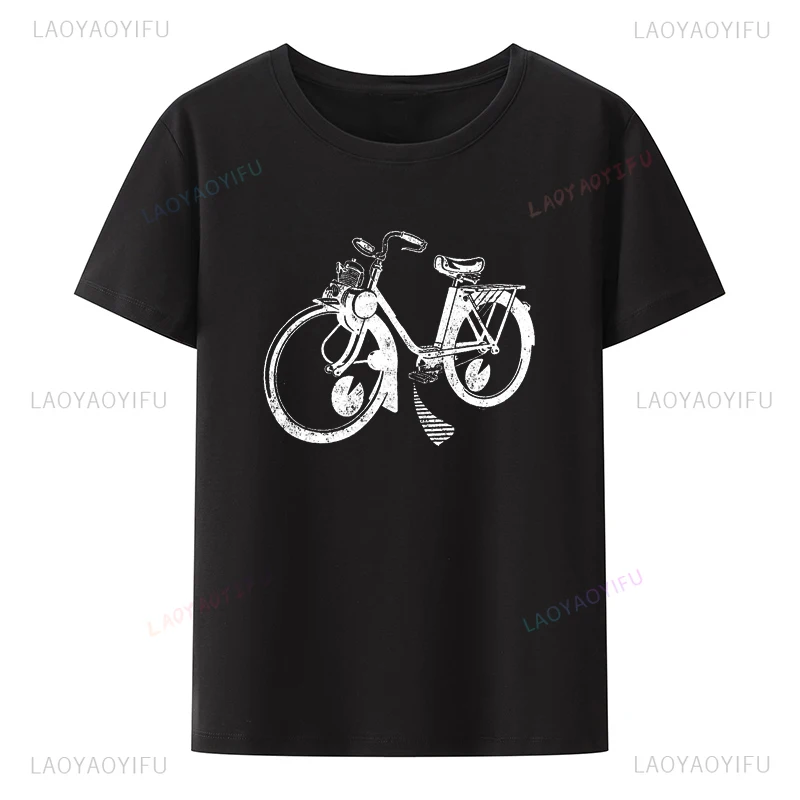 New Arrival Classic Velosolex Nostalgic Bike Modal Print T Shirt Trend Goth Streetwear Retro Men Women Short-sleev Casual Shirt