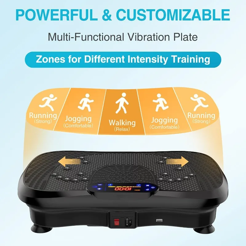 

Hot Sale Design Home Exercise Fitness Machine Body Slimming Vertical Vibration Plate With Resistant Bands