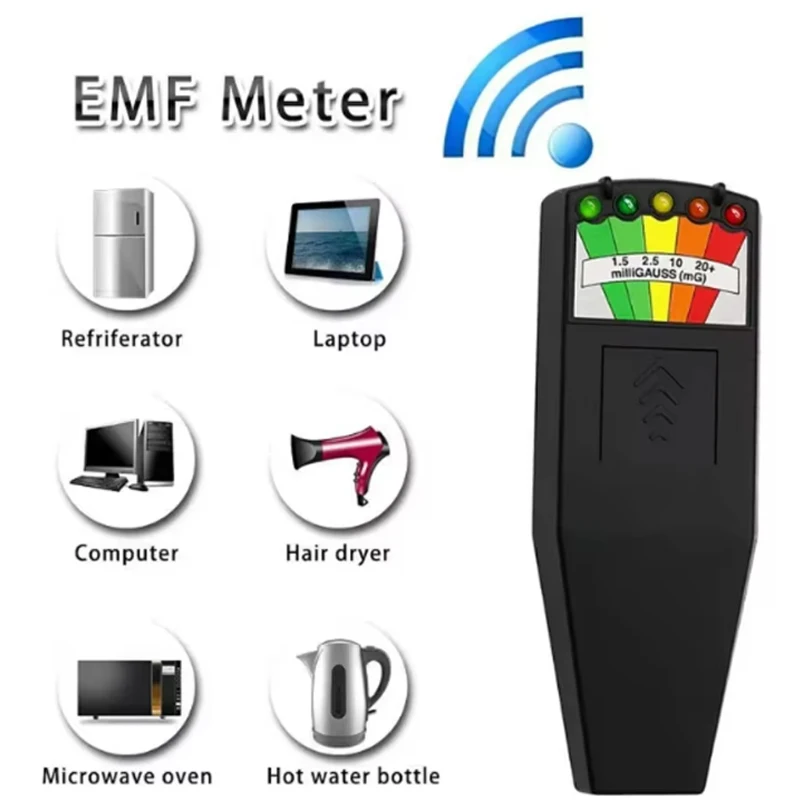 Rilevatore EMF portatile K2-5 LED, funzionamento a batteria, batterie non incluse Compatto e durevole per la ricerca paranormale e la sicurezza domestica