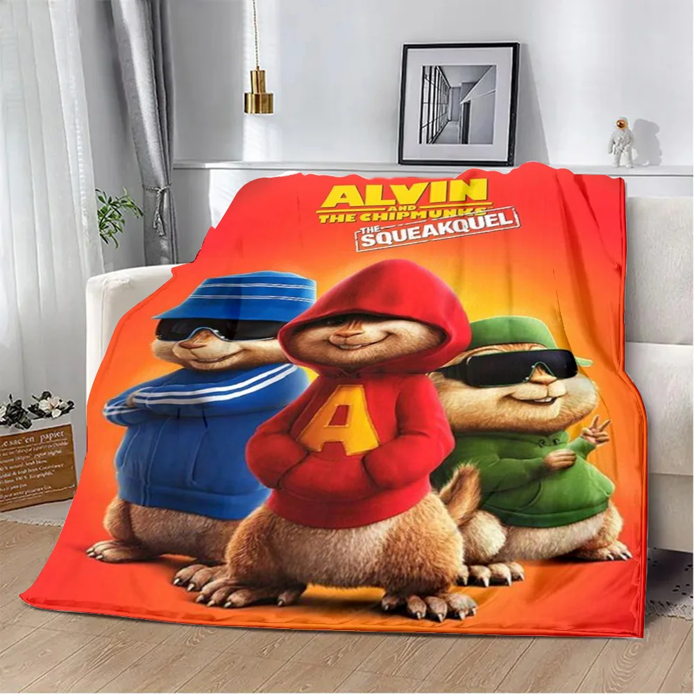 Cartoon Alvin The Chipmunks Printed Blanket Picnic Blankets Warm Soft and Comfortable Blanket Home Travel Birthday Gift