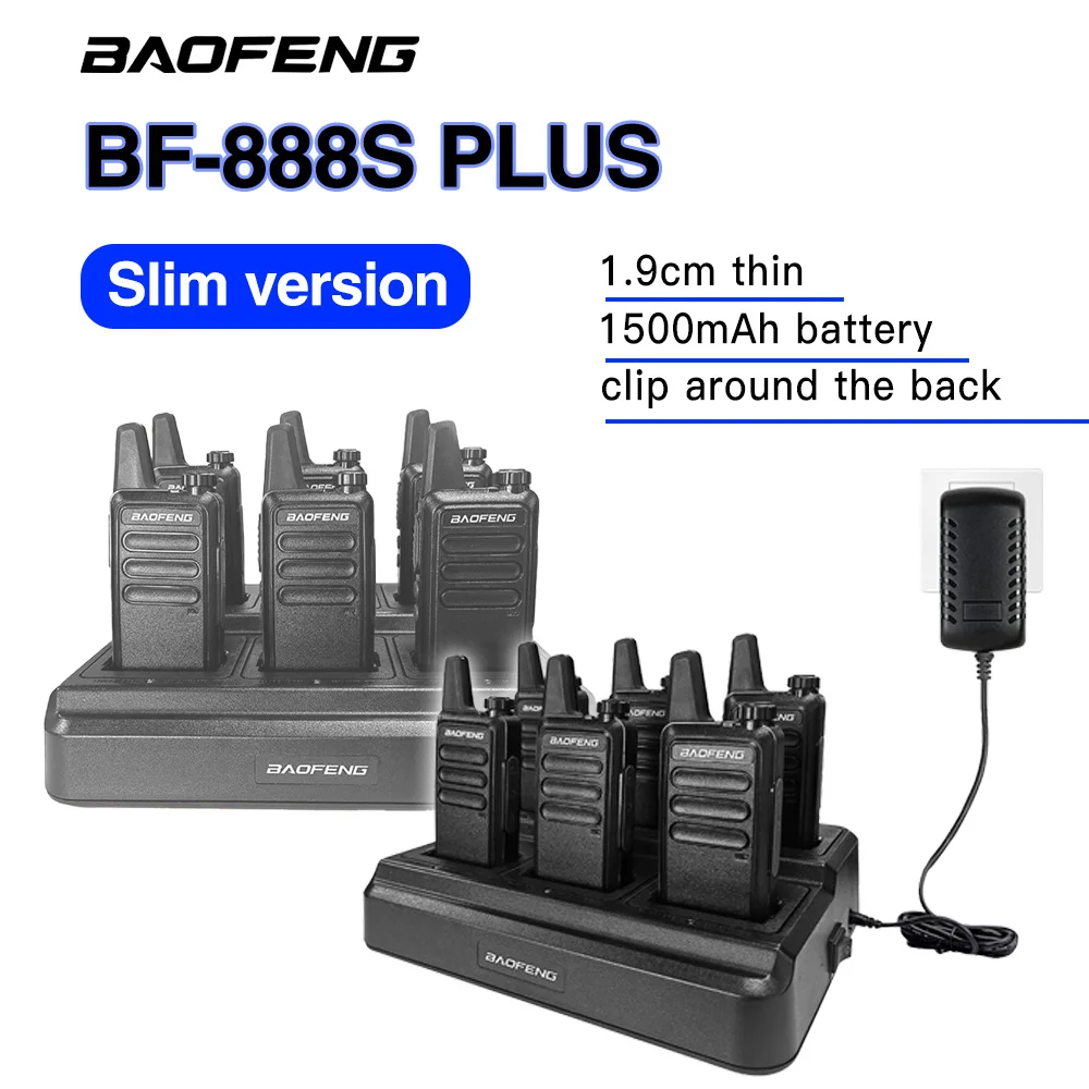 6PCS Baofeng BF-888SPLUS 5W Two-Way Ham Radio Upgrade Long range UHF 430-440MHzWAKI TOKI 1500mAh portable Handheld Transceiver
