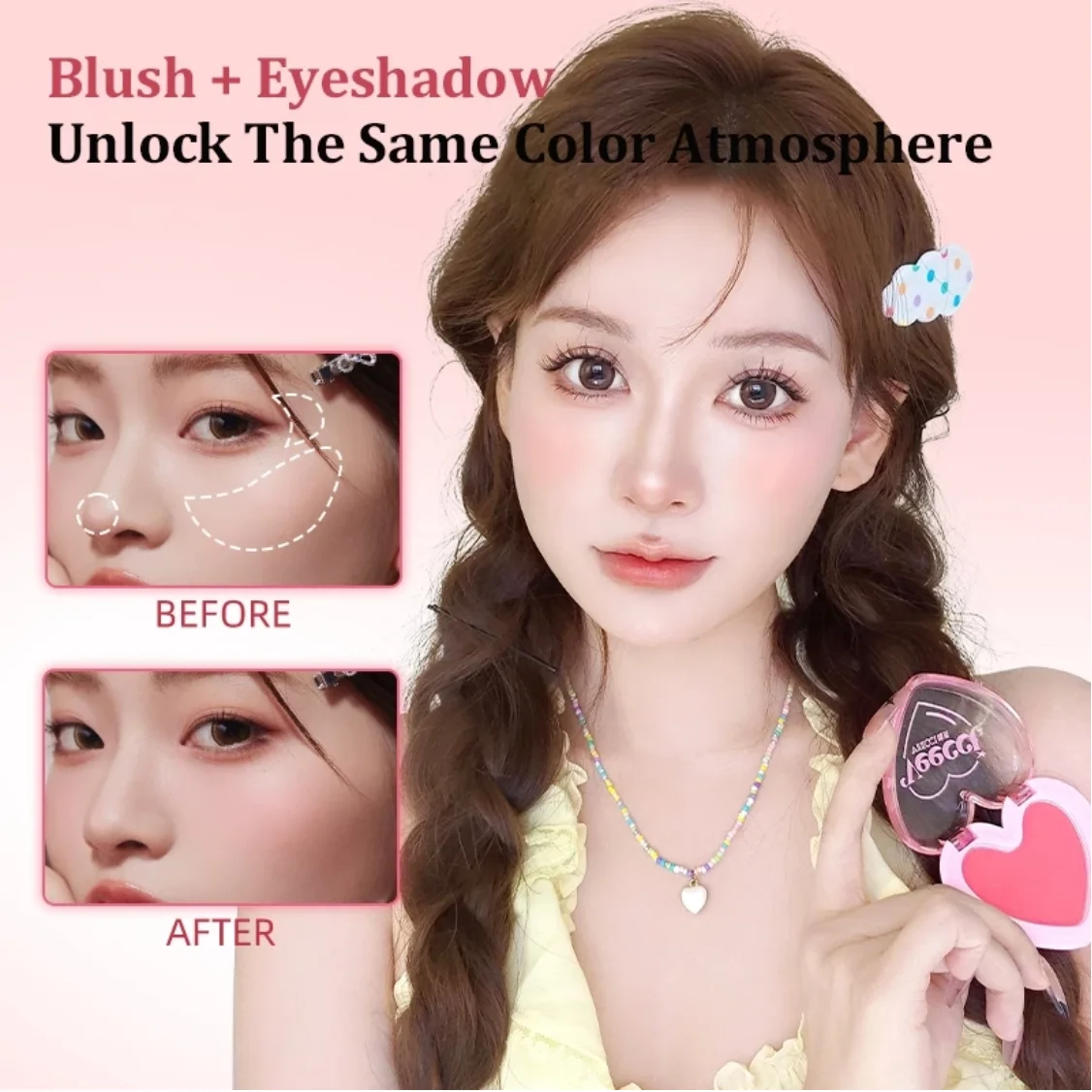 Veecci Blusher Paste Bring Powder Puff 3d Face Multipurpose Nature Blush Three Colors 3.8g Makeup Women Beauty Cosmetics