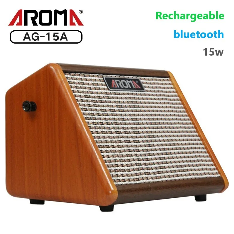 

AROMA 15W Acoustic Guitar Amplifier AG-15A USB Rechargeable Bluetooth Speaker for Acoustic Guitar