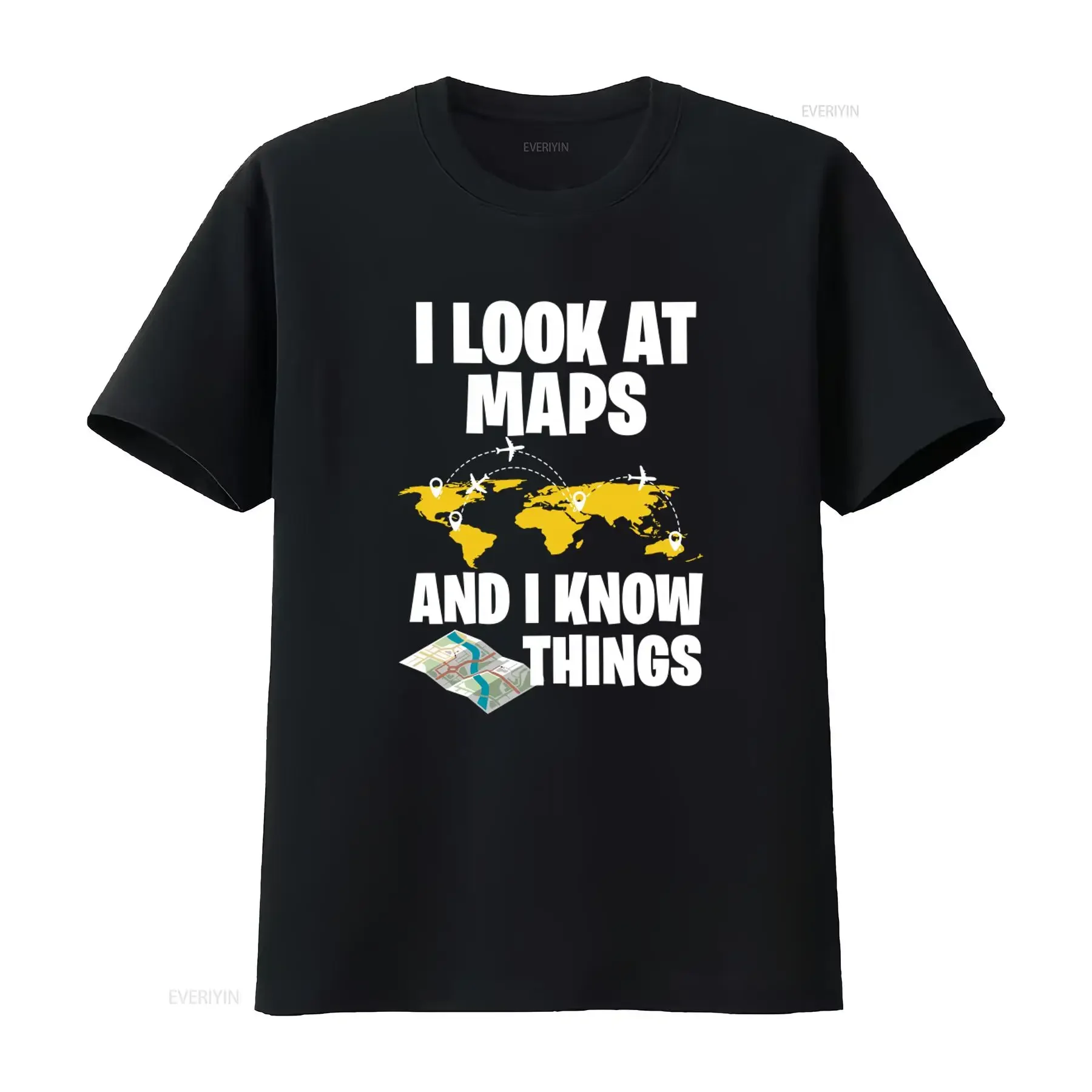 T-shirt Cartographe, Géographe, Cartographie, Géographie, Os3106, Je regarde les cartes et je sais des choses, vintage, effet délavé