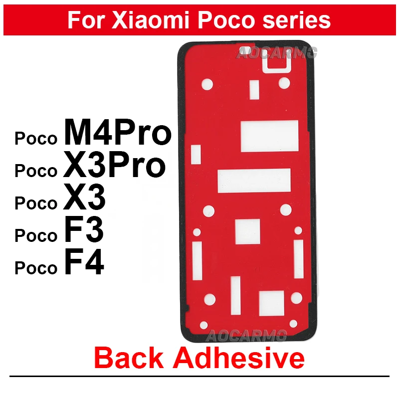 1 szt. Naklejka na tylną obudowę / klej do tylnego panelu Xiaomi Poco X3 Pro F3 F4 X3 M4 Pro 4G 5G