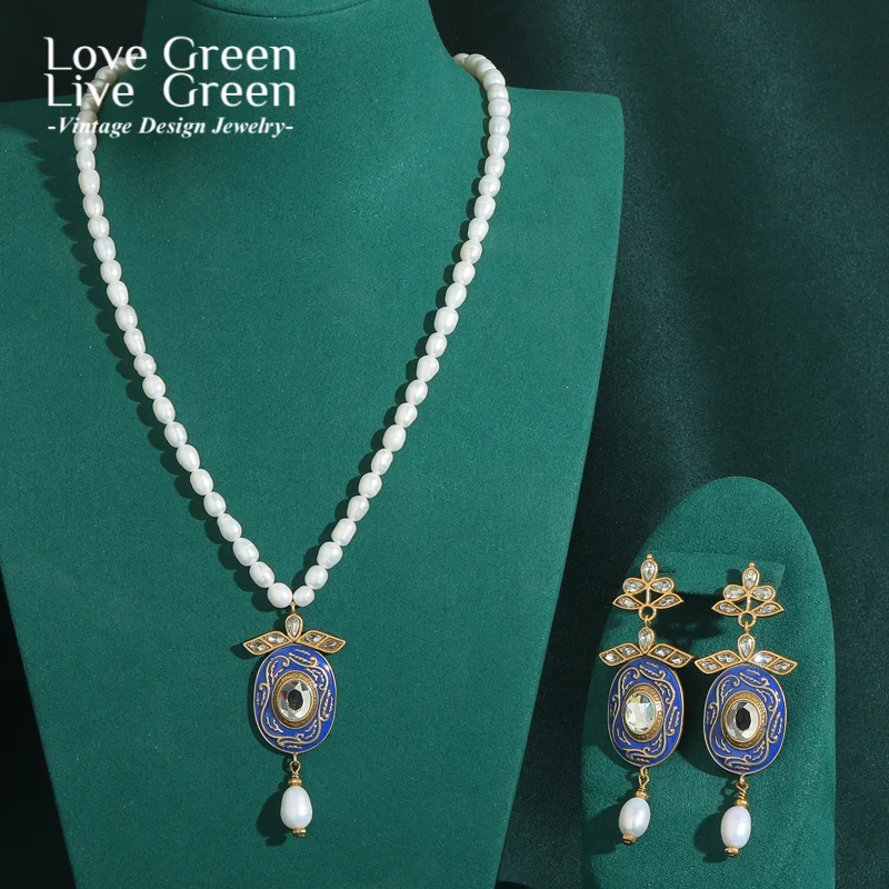 

Vintage Pearls Jewellery Set Fresh Water Luxury French Court Pendants and Charms Wedding Jewelry Sets for Woman Necklaces 2025